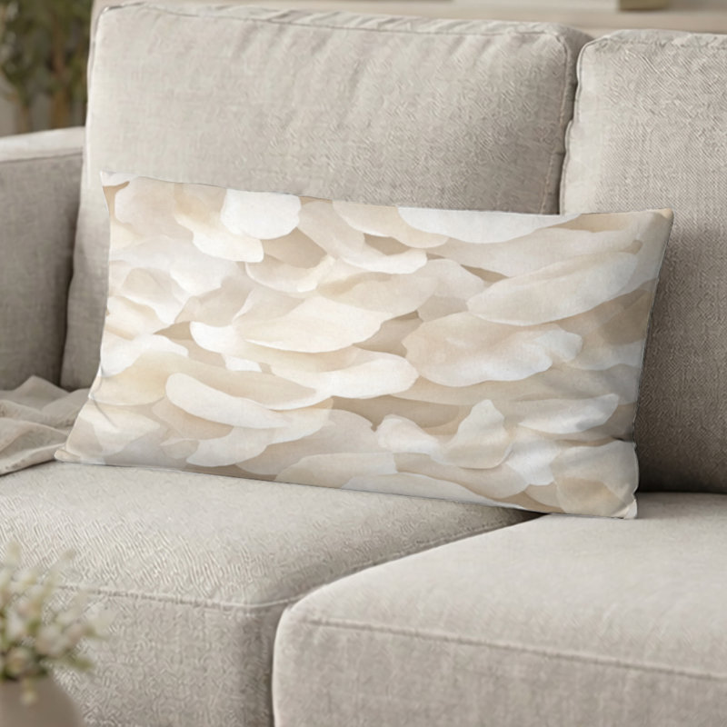 Coussin French Country - Coussin imprimé de pétales de sable, H 12 po x l 20 po