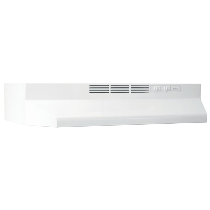 Broan-NuTone Under-Cabinet Ductless Range Hood with Charcoal Filter, 24", White
