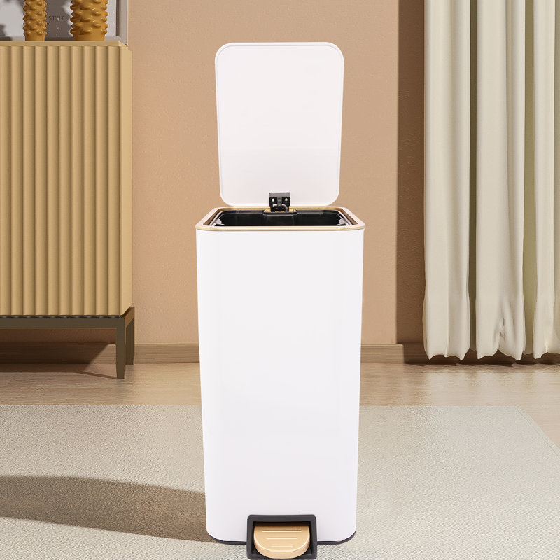 Poubelle à pédale - 3,17 gallons, Blanc