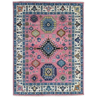 Hand-Knotted Wool Pink 8' x 10' Area Rug