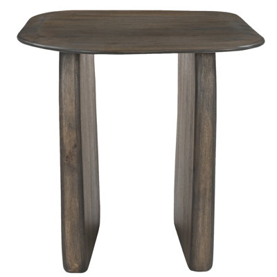 Mid-Century Modern Solid Mango Wood Organic Accent Table - Mocha