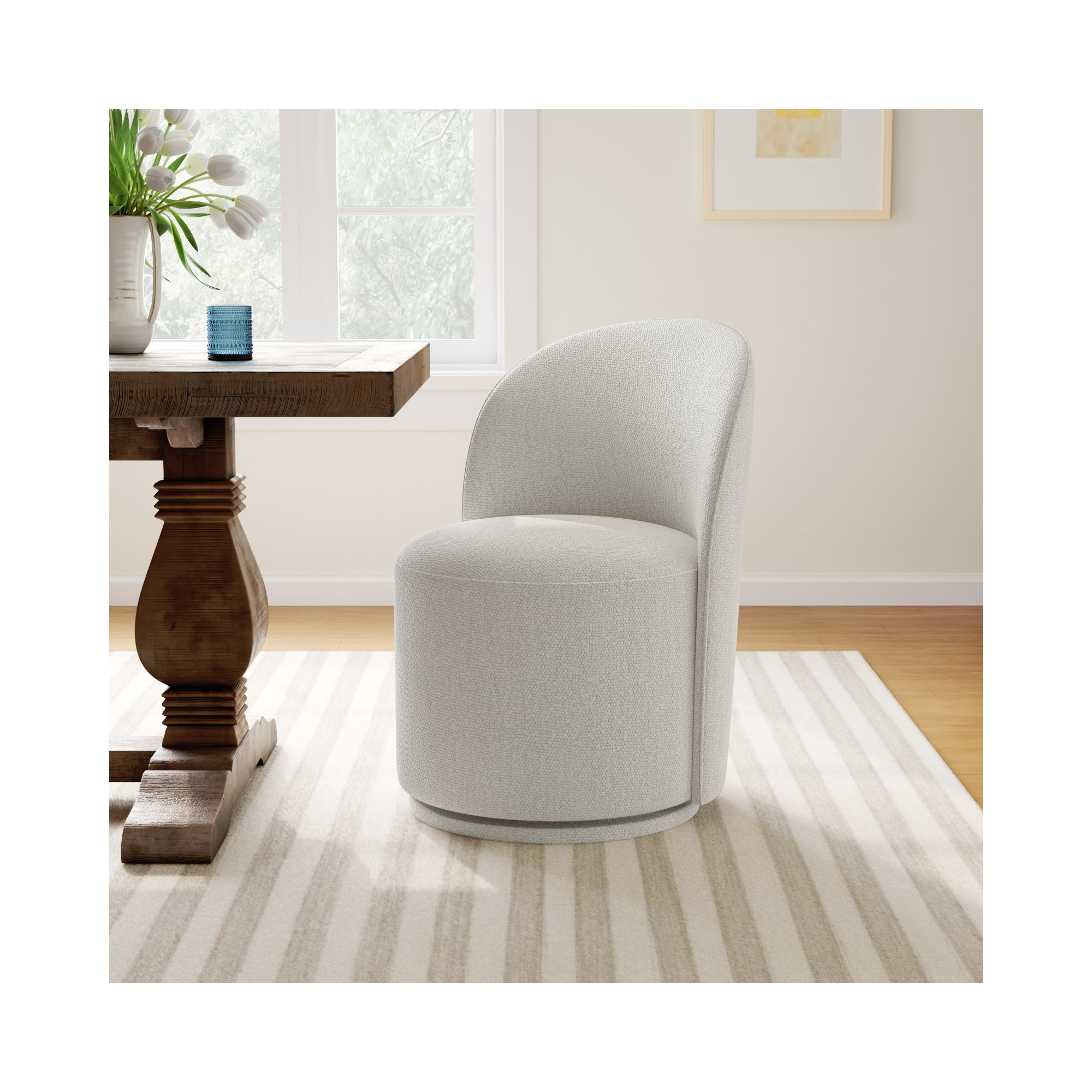 Sharlene Upholstered Side Chair, Merino Pearl