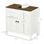 Meuble-lavabo de salle de bain moderne Kleankin, meuble-lavabo autoportant avec tablette réglable, portes doubles, blanc antique