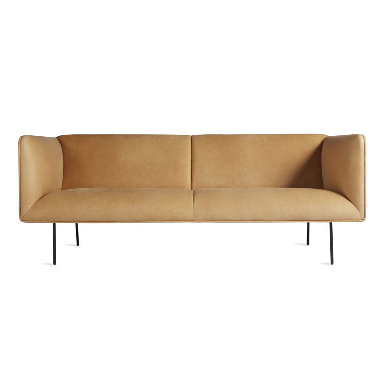 Dandy Upholstered Sofa, 32" H x 86" W x 37" D, Camel Genuine Leather