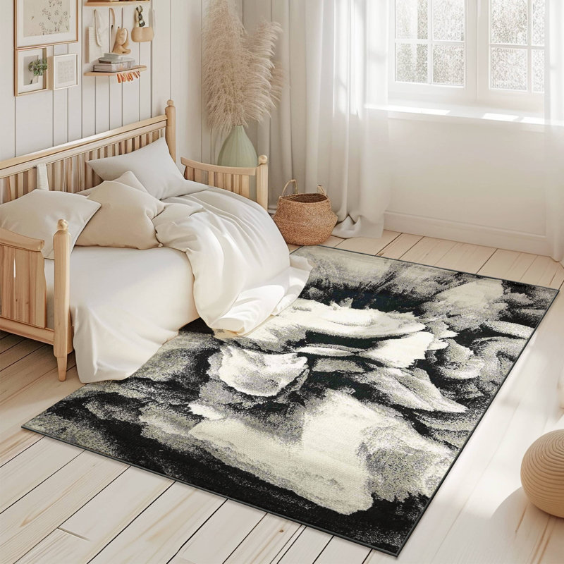 Tapis moderne abstrait abstrait Tabernash, Rectangle 7 pi 10 po x 10 pi 10 po