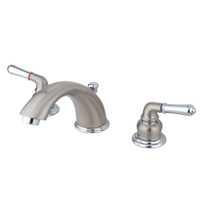 Kingston Brass Magellan Two-Handle 3-Hole Deck Mount Widespread Bathroom Faucet with Retail Pop-Up Drain