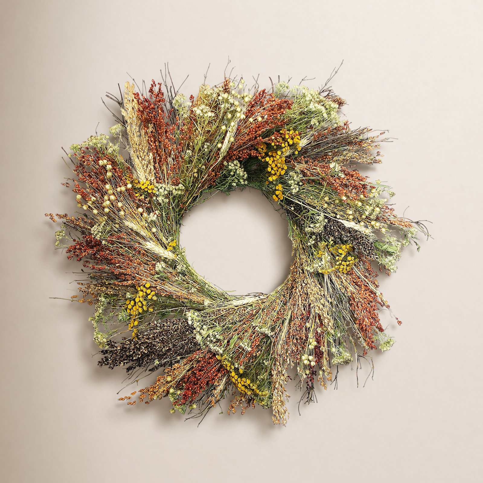Primrue 30" Handcrafted Fall Wreath, 22" H x 22" W x 5" D