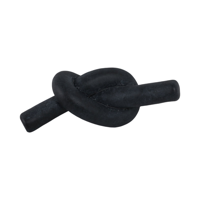 Modern Decorative Pottery Knot Object for Tabletop Decor - Sculptural Centerpiece Accent for Living Room or Home Decoration - Black