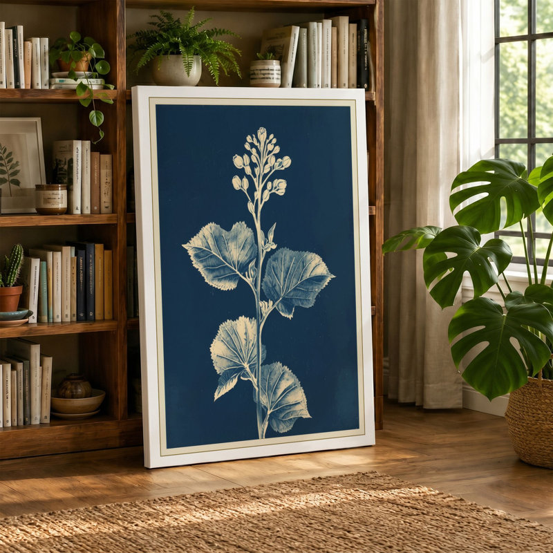 Engraving Botanical - Wrapped Canvas, 18x12 - 45.7 x 30.5 cm, Black Border