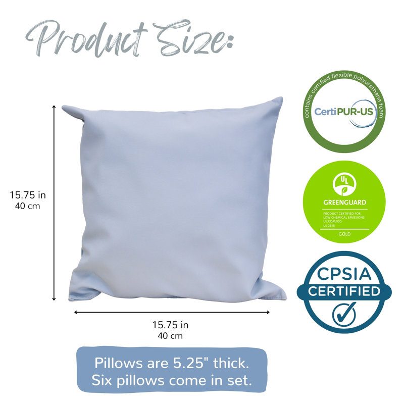 Coussins gonflables 17 po 17 po, Bleu / vert / brun clair / crème / gris / rose