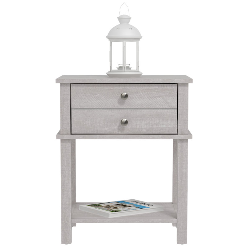 Dury 24.2" 1 Drawer Nightstand, Dusty Gray Oak