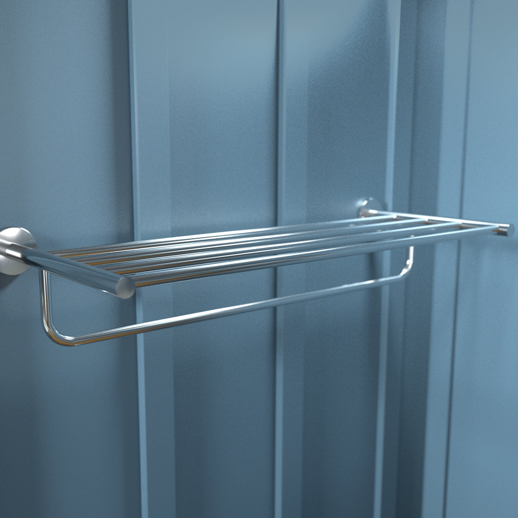 Double Chrome Wall Mounted Bathroom Towel Rail Holder Storage Rack Shelf Bar