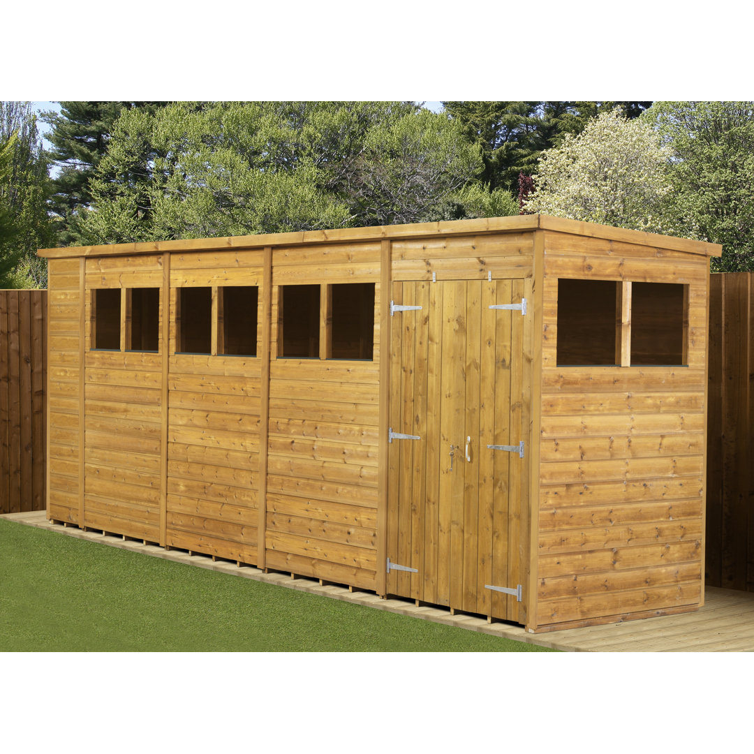 Empire Sheds 2600 Single Door Right Panel Tongue And Groove Garden Shed With Windows 14 X 3Ft - Image 5