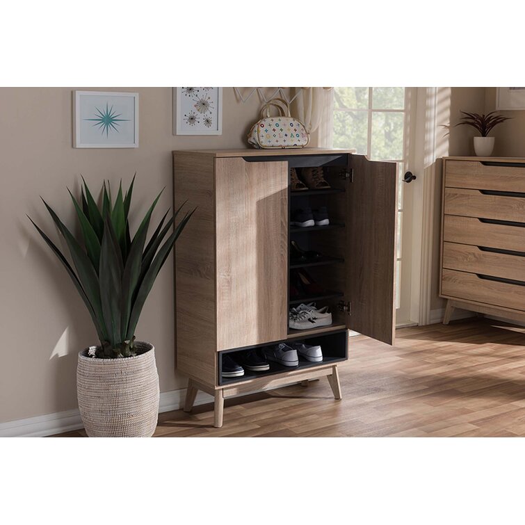 Wooden Freestanding Shoe Storage Cabinet Corrigan Studio Finish: Black