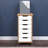 Solid Wood Roll Cart & Storage Chest 6 Drawer Natural Honey & White-467244027