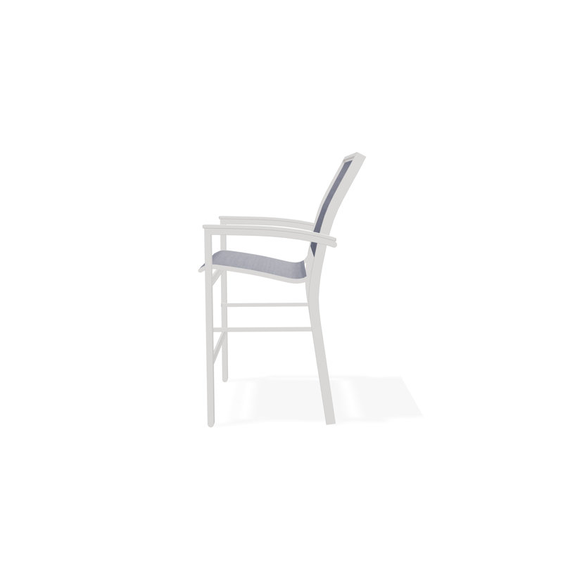 Chaise de café empilable en aluminium Bazza, Gris chaleureux, Indigo Collect