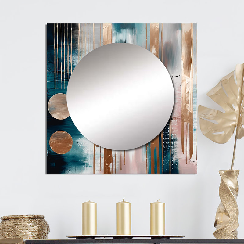 Miroir carré abstrait en marbre Den Den, 29 po x 29 po