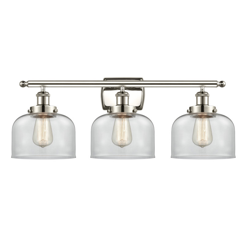 Éclairage pour salle de bain à 3 lumières 28 po Ballston Urban Bell, DEL, Clair, Nickel poli
