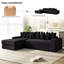 Canapé en forme de L surdimensionné désossé, canapé-lit convertible 3 en 1, canapé-lit, sans assemblage, huit coussins, poche latérale.-1368634720-1368448884
