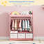 Children's wardrobe, open-style mirrored wardrobe with 1 shelve and 3 drawers-371252366