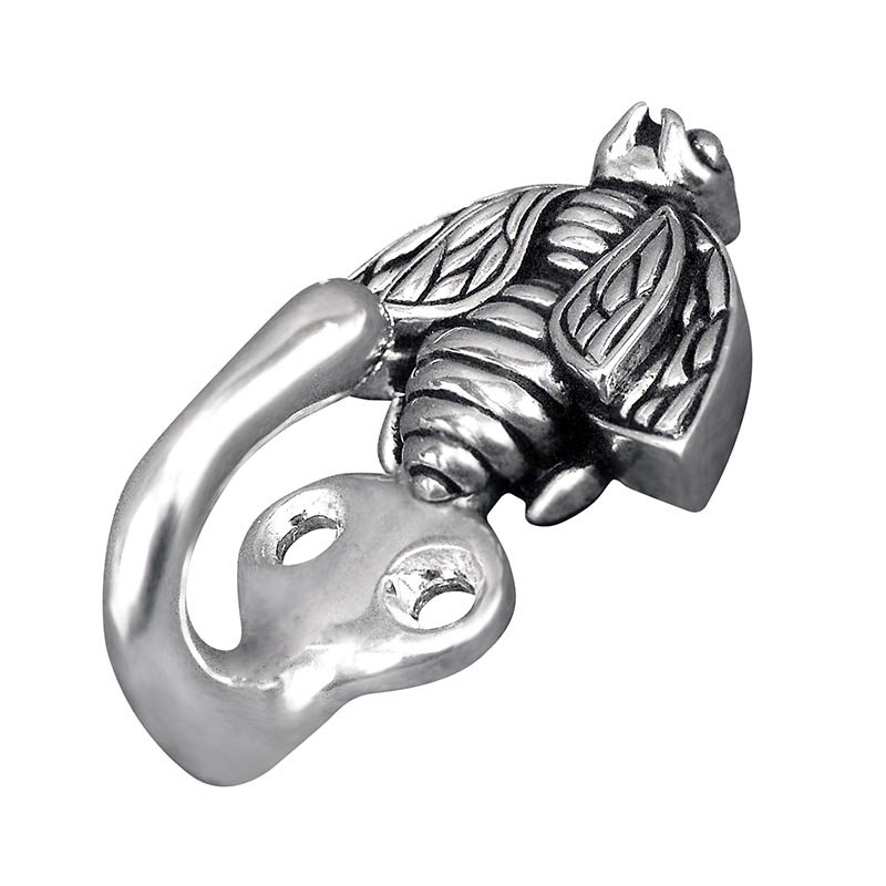 Fiori Wall Hook, Antique Silver