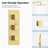 Wall‑Mounted Dual 12" Thermostatic Rain Shower System with Handheld Shower and Body Jets-93931727