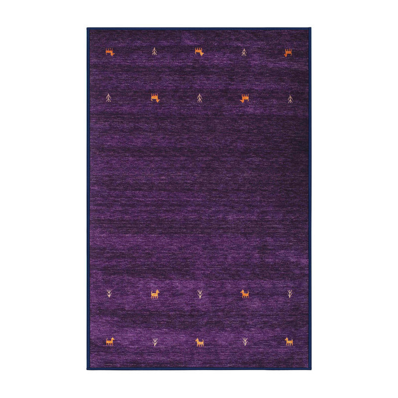 Tapis de zone mauve contemporaine Sutherby, Rectangle 5 pi x 7 pi