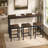 Modern Design Kitchen Dining Table,Pub Table,Long Dining Table Set With 3 Stools,Easy Assembly