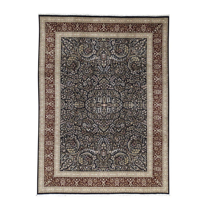 Hand-Knotted High-Quality Blue and Red Area Rug