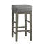Ensemble de 2 tabourets de bar en similicuir transitionnel gris de 29 po, structure en bois massif au fini gris antique-614147123-614147132