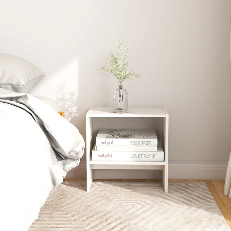 Calbe 40cm W Bedside Table, Individual, White