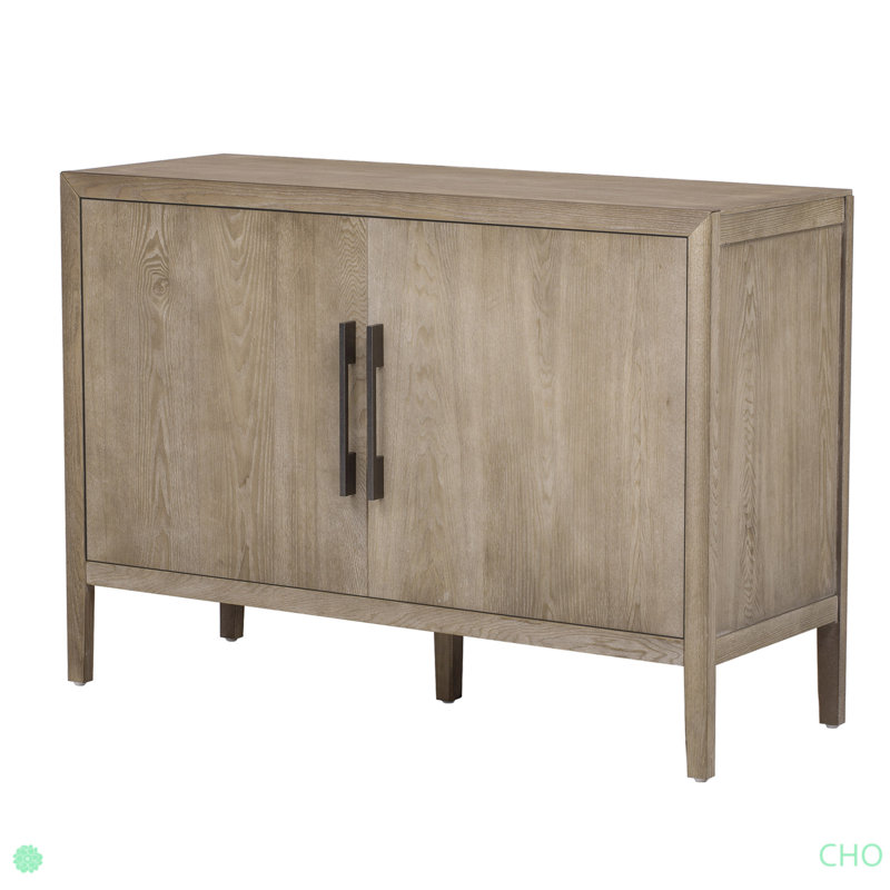 U-Style Storage Cabinet Sideboard Wooden Cabinet With 2 Metal Handles And 2 Doors For Hallway, Entryway, Living Room, Natural
