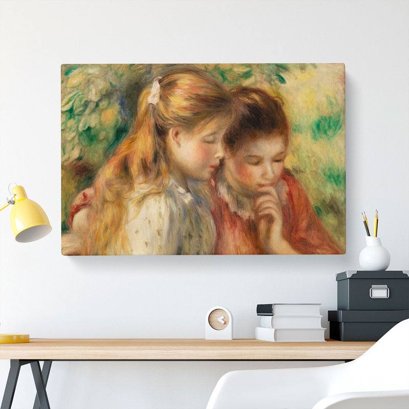 Two Girs Reading by Pierre-Auguste Renoir - Wrapped Canvas, 35cm H x 50cm W x 3cm D
