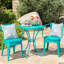 Water- Iron Bistro Table And Chairs - 3 Pc Kd Metal Outdoor Piece With Wear- Coating-1630968602