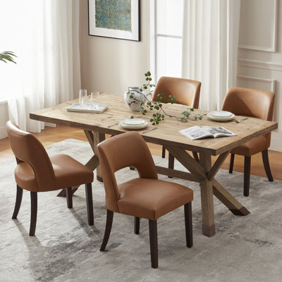 Chaise de salle à manger rembourrée en similicuir (ensemble de 4)