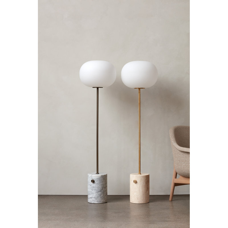 JWDA Floor Lamp, Bronzed Brass/White Carrara Marble