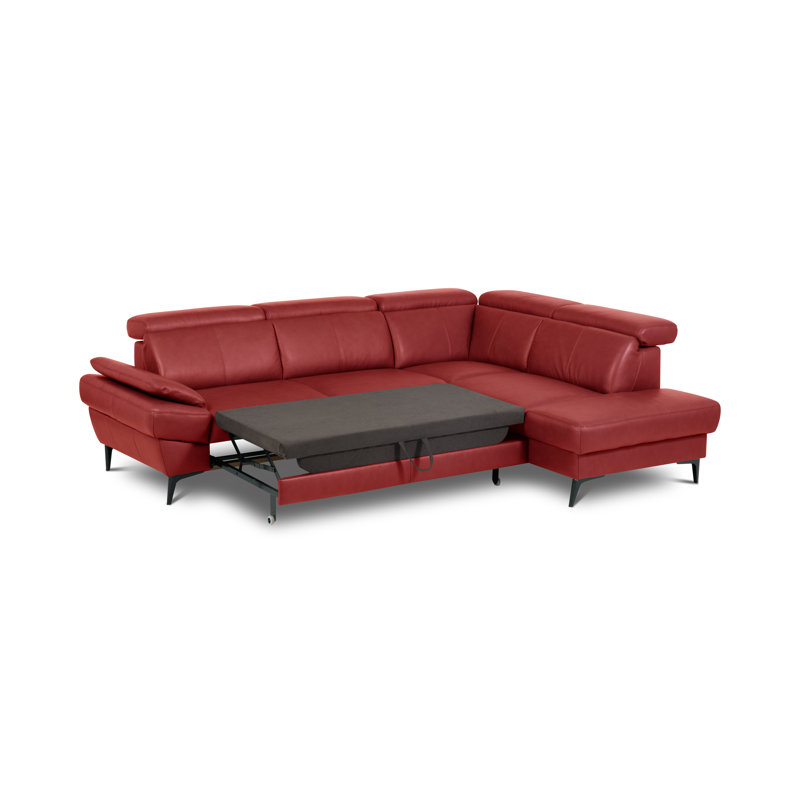 4 Seater Sofa Bed, Right hand Facing, Red