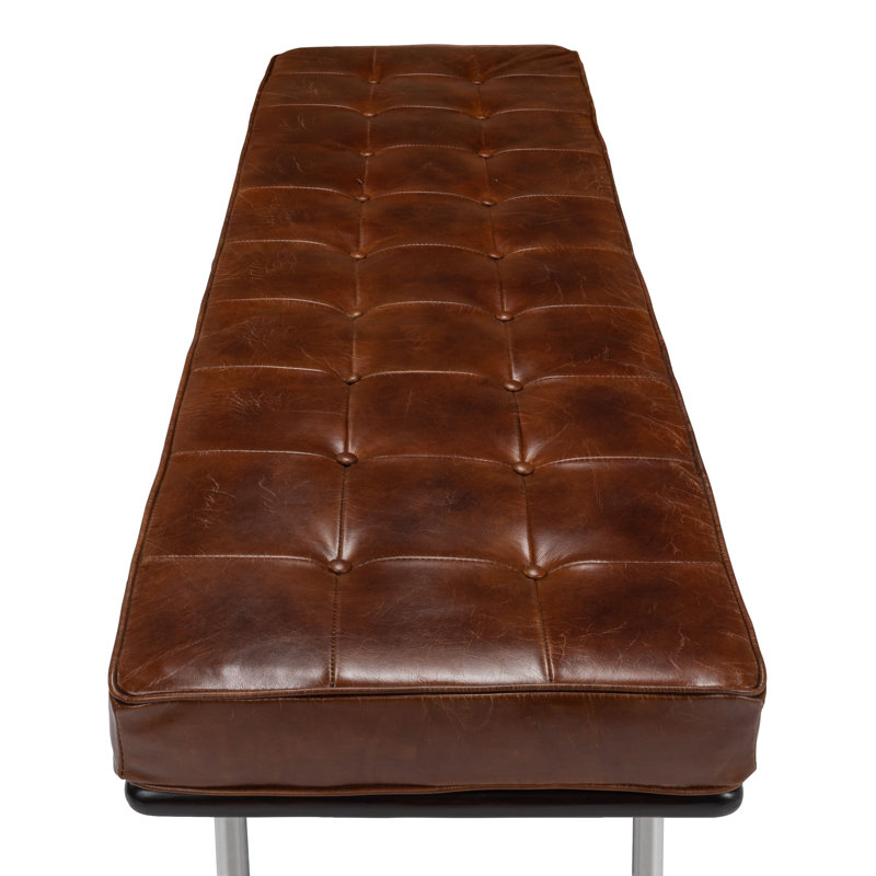 Prince Albert Leather Bench, Brown