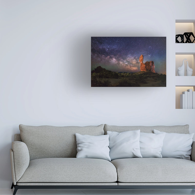 Art mural sur toile tendue - Art mural bleu-mauve vortex «Royce Bair» pour le salon, la chambre à coucher ou le bureau - 22 x 32