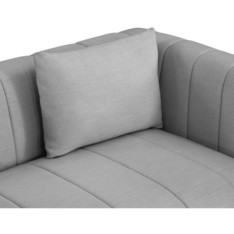 44,5 po de largeur, Tissu gris texturé en lin