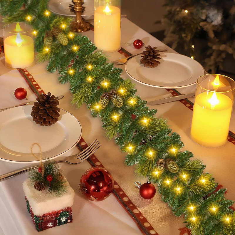 51.5cm Lighted Faux Garland with Lights