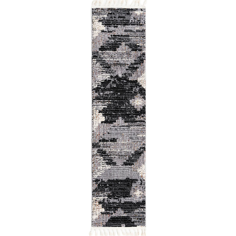 Gosnold avec motif géométrique gris, Tapis de couloir 2 pi x 8 pi