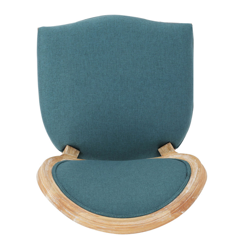Chaise d'appoint rembourrée à dossier Roi Louis Jair, Sergé bleu sarcelle foncé