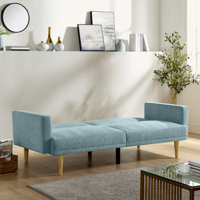 Canapé-lit multifonctionnel avec 2 sièges Itu, H 29,9 po x l 75,6 po x P 38,3 po, Velours bleu