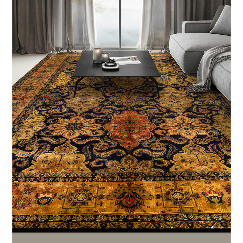 Tapis doré de haute qualité noué à la main