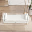 66 Inch Beige Sherpa Storage Bench with Solid Wood Legs & 2 Bolster Pillows