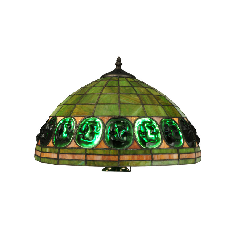 24" Mahogany Bronze Stained Glass Table Lamp