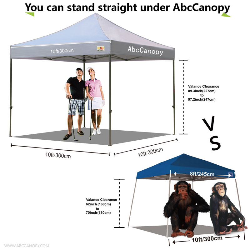 Commercial 10 Ft. W x 10 Ft. D Metal Pop-Up Canopy The Pop Up Canopies, Gray