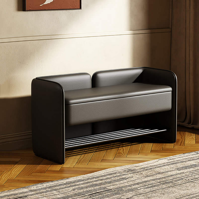 Tabouret de rangement pour chaussures 39,4 po, Noir, noir, noir, noir