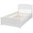 White Finish Solid Wood Twin Size Platform Bed, Sleeper Design With Roll-Out Underbed Trundle, No Box Spring Required-1156195662